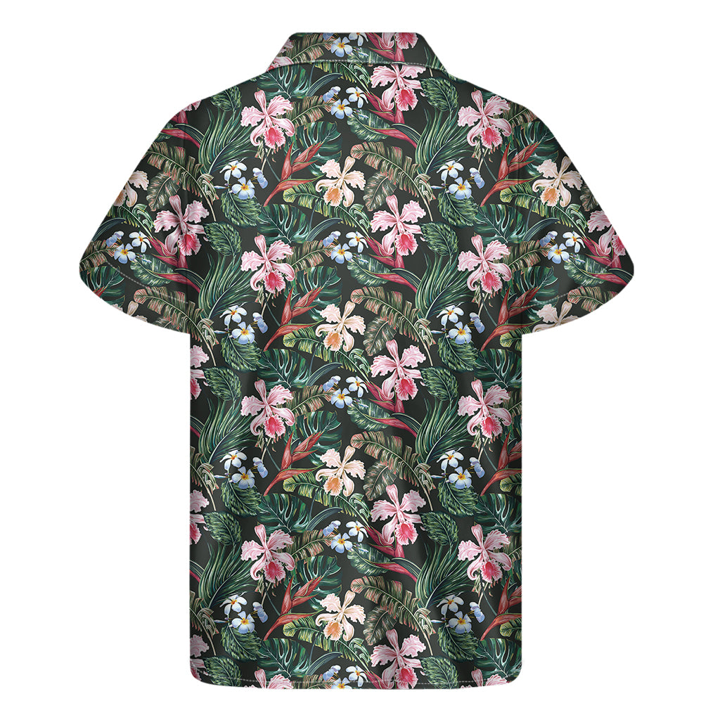 Vintage Tropical Exotic Hawaiian Print Men's Short Sleeve Shirt