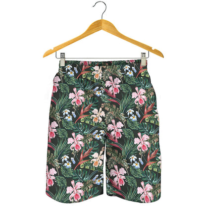 Vintage Tropical Exotic Hawaiian Print Men's Shorts