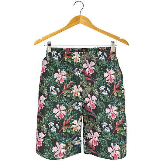 Vintage Tropical Exotic Hawaiian Print Men's Shorts