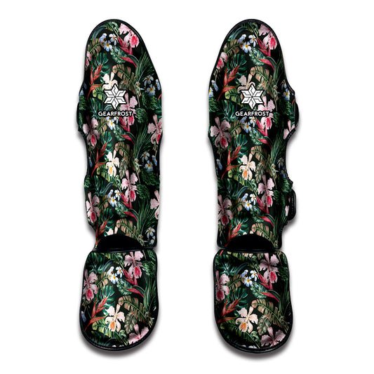 Vintage Tropical Exotic Hawaiian Print Muay Thai Shin Guard