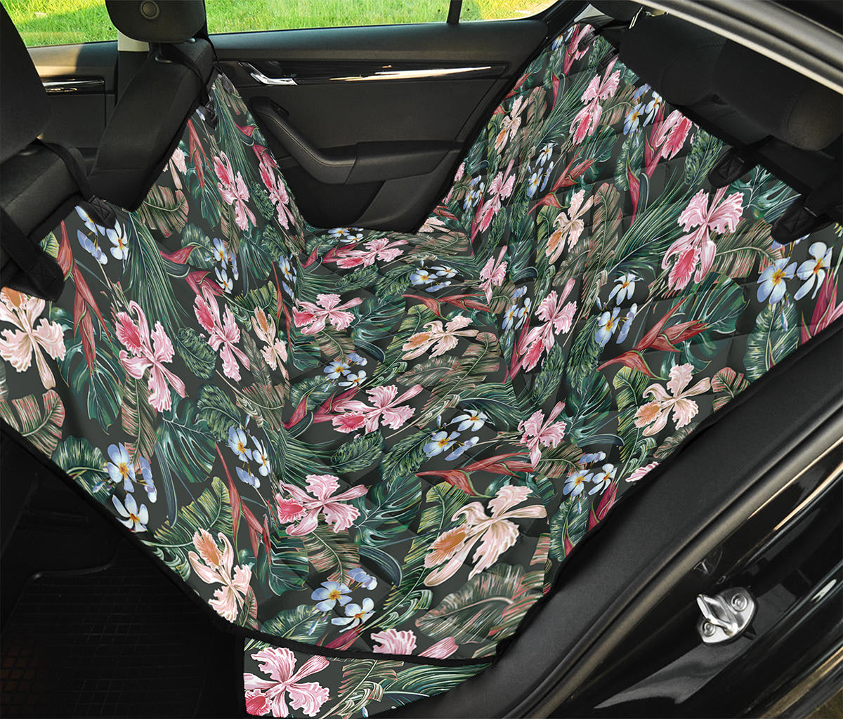 Vintage Tropical Exotic Hawaiian Print Pet Car Back Seat Cover