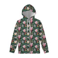 Vintage Tropical Exotic Hawaiian Print Pullover Hoodie