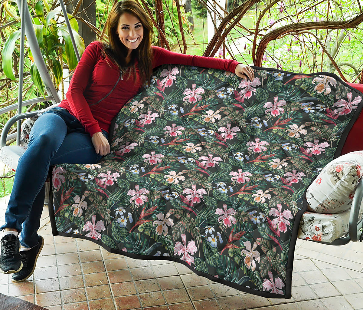 Vintage Tropical Exotic Hawaiian Print Quilt