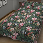 Vintage Tropical Exotic Hawaiian Print Quilt Bed Set