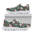 Vintage Tropical Exotic Hawaiian Print White Running Shoes