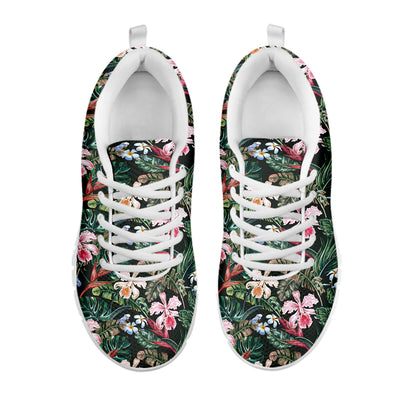 Vintage Tropical Exotic Hawaiian Print White Sneakers