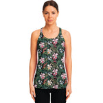 Vintage Tropical Exotic Hawaiian Print Women's Racerback Tank Top