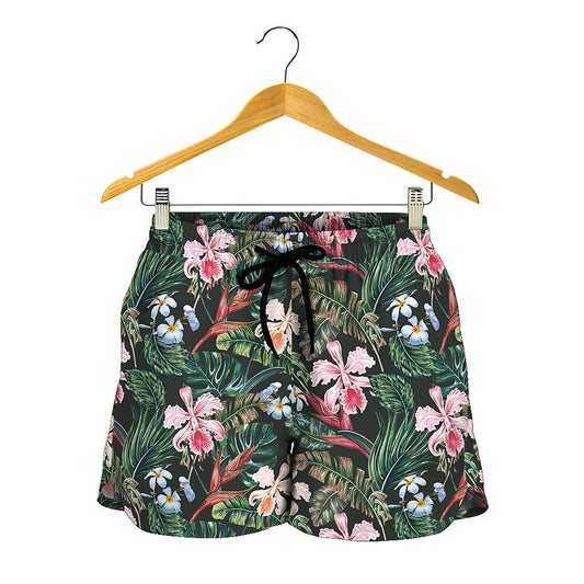 Vintage Tropical Exotic Hawaiian Print Women's Shorts