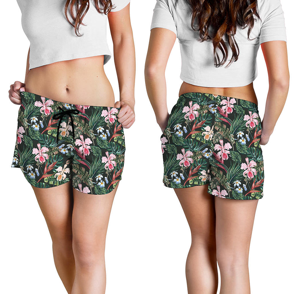 Vintage Tropical Exotic Hawaiian Print Women's Shorts
