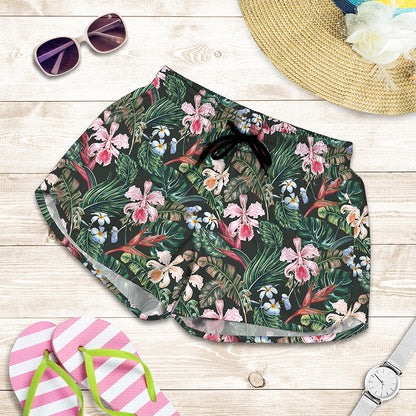Vintage Tropical Exotic Hawaiian Print Women's Shorts