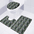 Vintage Tropical Floral Print 3 Piece Bath Mat Set