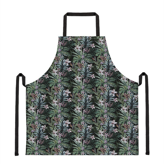 Vintage Tropical Floral Print Apron