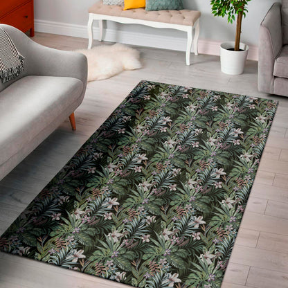 Vintage Tropical Floral Print Area Rug