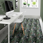 Vintage Tropical Floral Print Area Rug