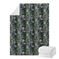 Vintage Tropical Floral Print Blanket