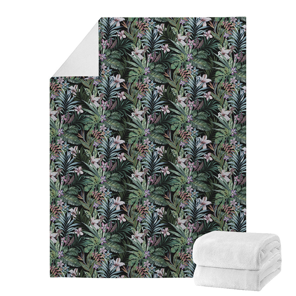 Vintage Tropical Floral Print Blanket