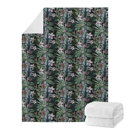 Vintage Tropical Floral Print Blanket