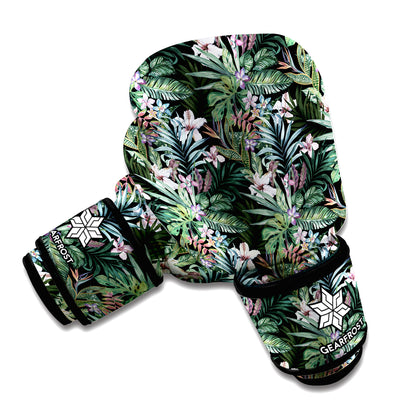 Vintage Tropical Floral Print Boxing Gloves