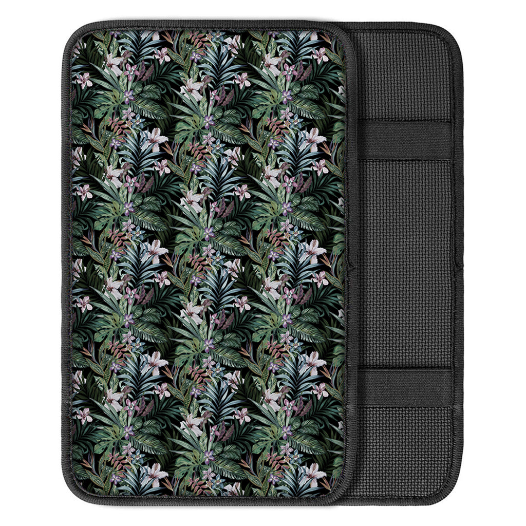Vintage Tropical Floral Print Car Center Console Cover