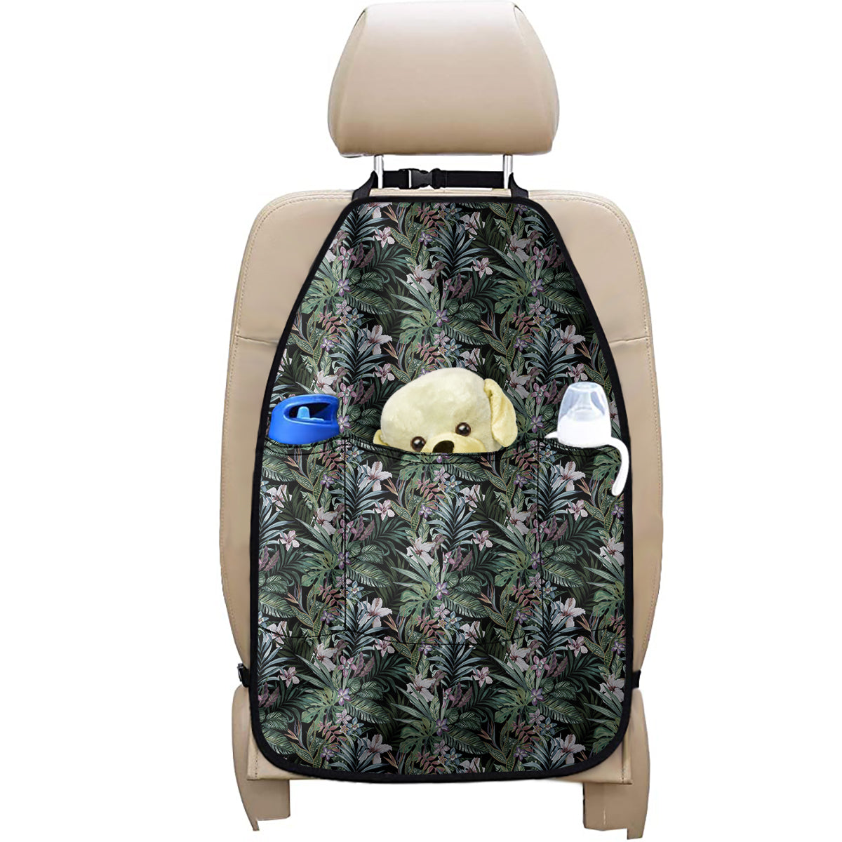 Vintage Tropical Floral Print Car Seat Organizers