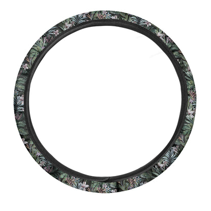 Vintage Tropical Floral Print Car Steering Wheel Cover