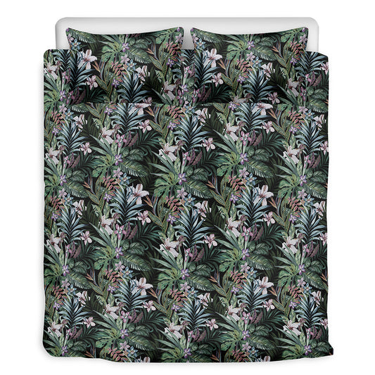 Vintage Tropical Floral Print Duvet Cover Bedding Set