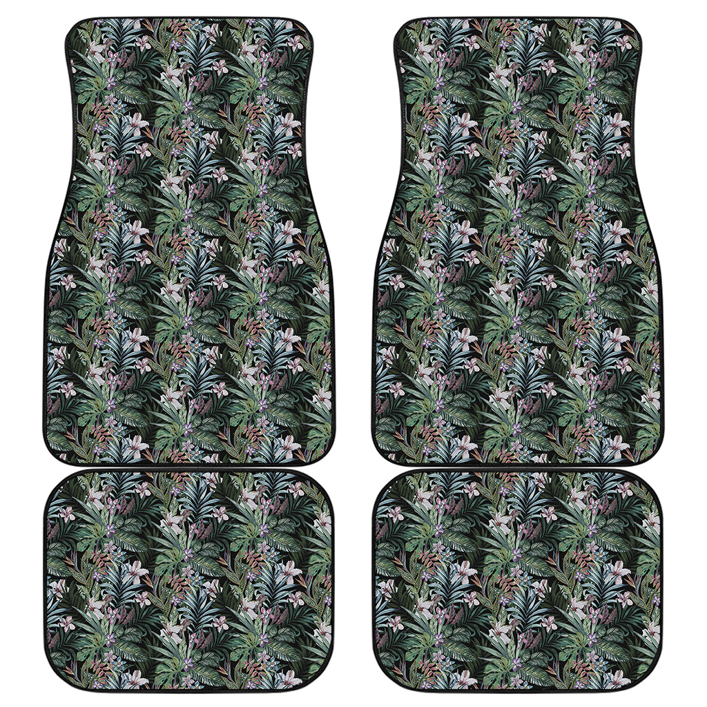 Vintage Tropical Floral Print Front and Back Car Floor Mats