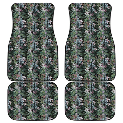 Vintage Tropical Floral Print Front and Back Car Floor Mats