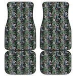 Vintage Tropical Floral Print Front and Back Car Floor Mats