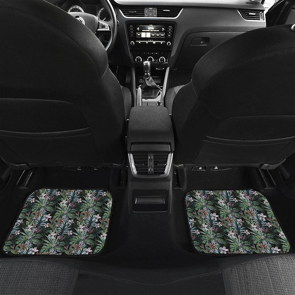 Vintage Tropical Floral Print Front and Back Car Floor Mats