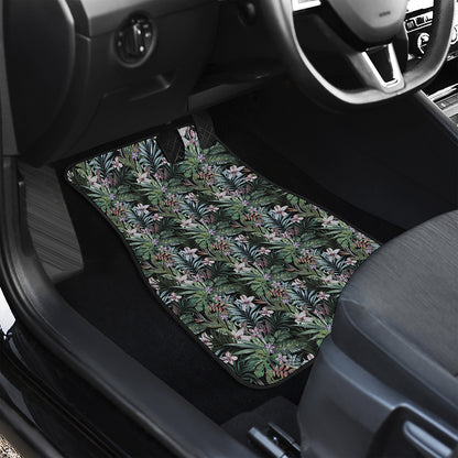 Vintage Tropical Floral Print Front Car Floor Mats