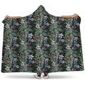 Vintage Tropical Floral Print Hooded Blanket