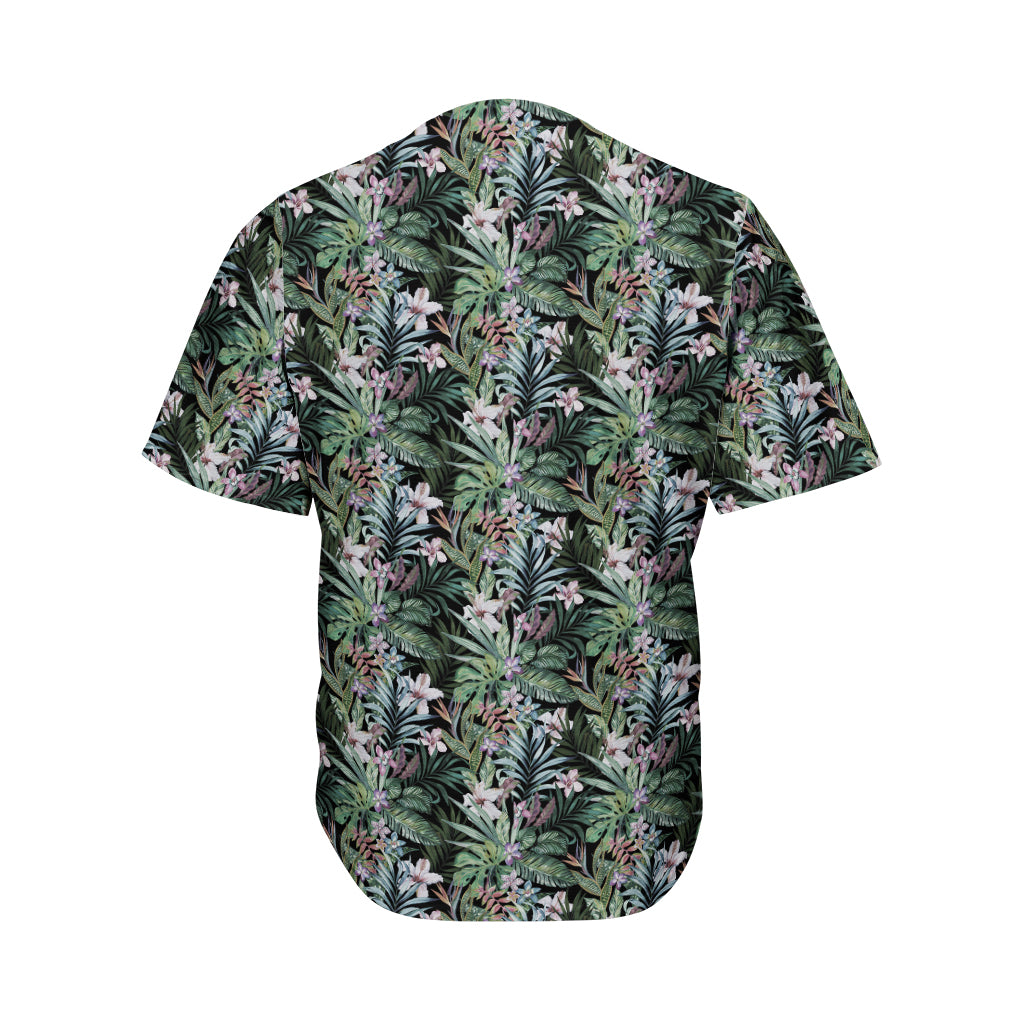 Vintage Tropical Floral Print Men's Baseball Jersey