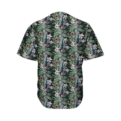 Vintage Tropical Floral Print Men's Baseball Jersey