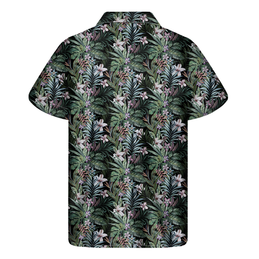 Vintage Tropical Floral Print Men's Short Sleeve Shirt