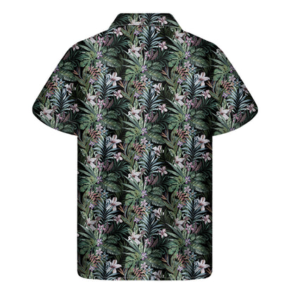 Vintage Tropical Floral Print Men's Short Sleeve Shirt