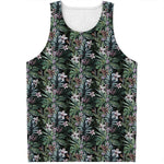 Vintage Tropical Floral Print Men's Tank Top