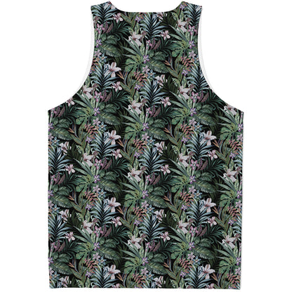 Vintage Tropical Floral Print Men's Tank Top