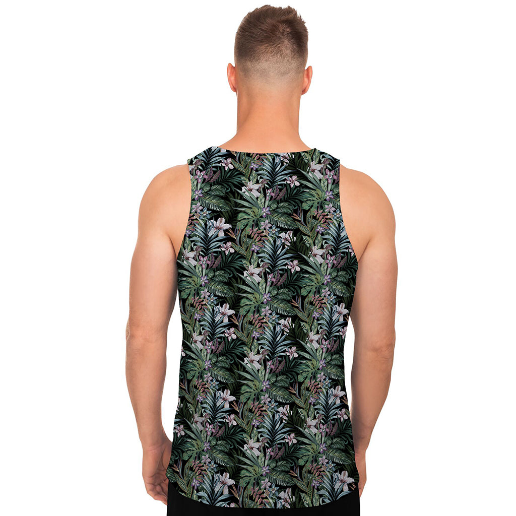 Vintage Tropical Floral Print Men's Tank Top