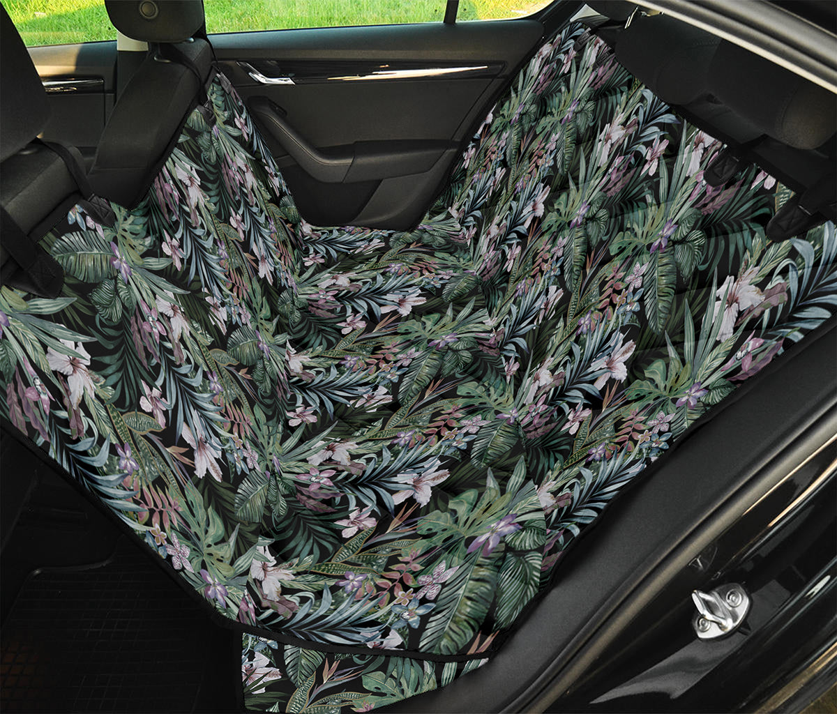 Vintage Tropical Floral Print Pet Car Back Seat Cover