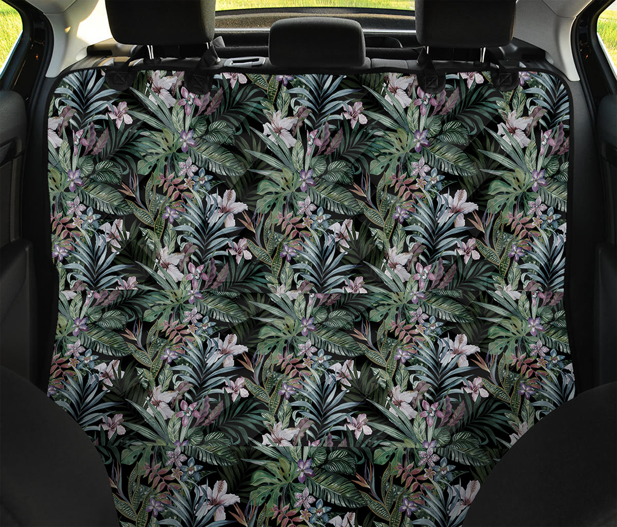 Vintage Tropical Floral Print Pet Car Back Seat Cover