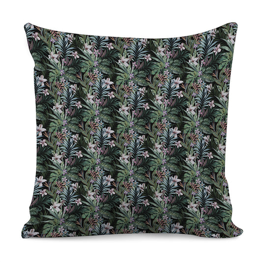 Vintage Tropical Floral Print Pillow Cover