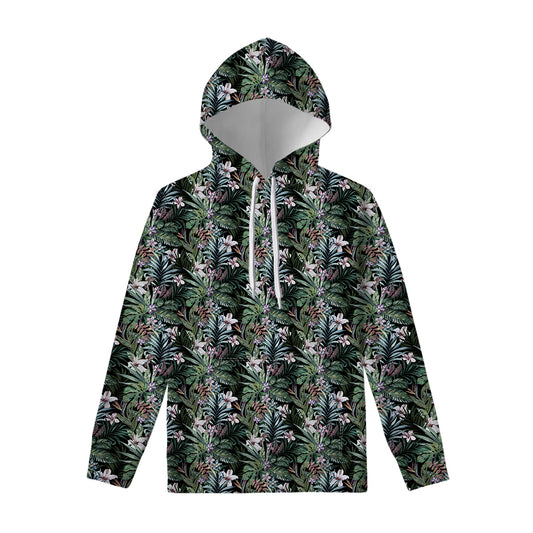 Vintage Tropical Floral Print Pullover Hoodie