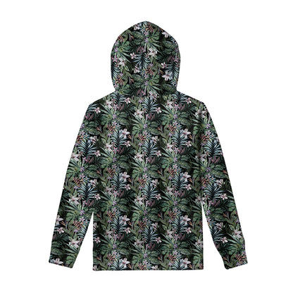 Vintage Tropical Floral Print Pullover Hoodie