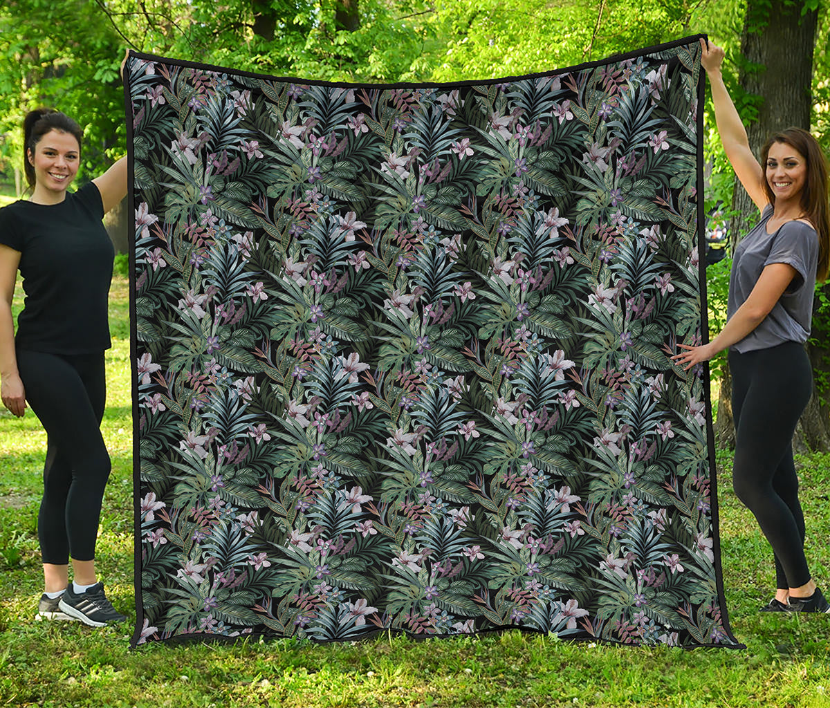 Vintage Tropical Floral Print Quilt