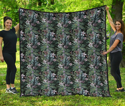 Vintage Tropical Floral Print Quilt
