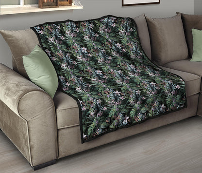 Vintage Tropical Floral Print Quilt
