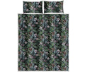 Vintage Tropical Floral Print Quilt Bed Set