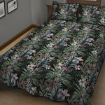Vintage Tropical Floral Print Quilt Bed Set