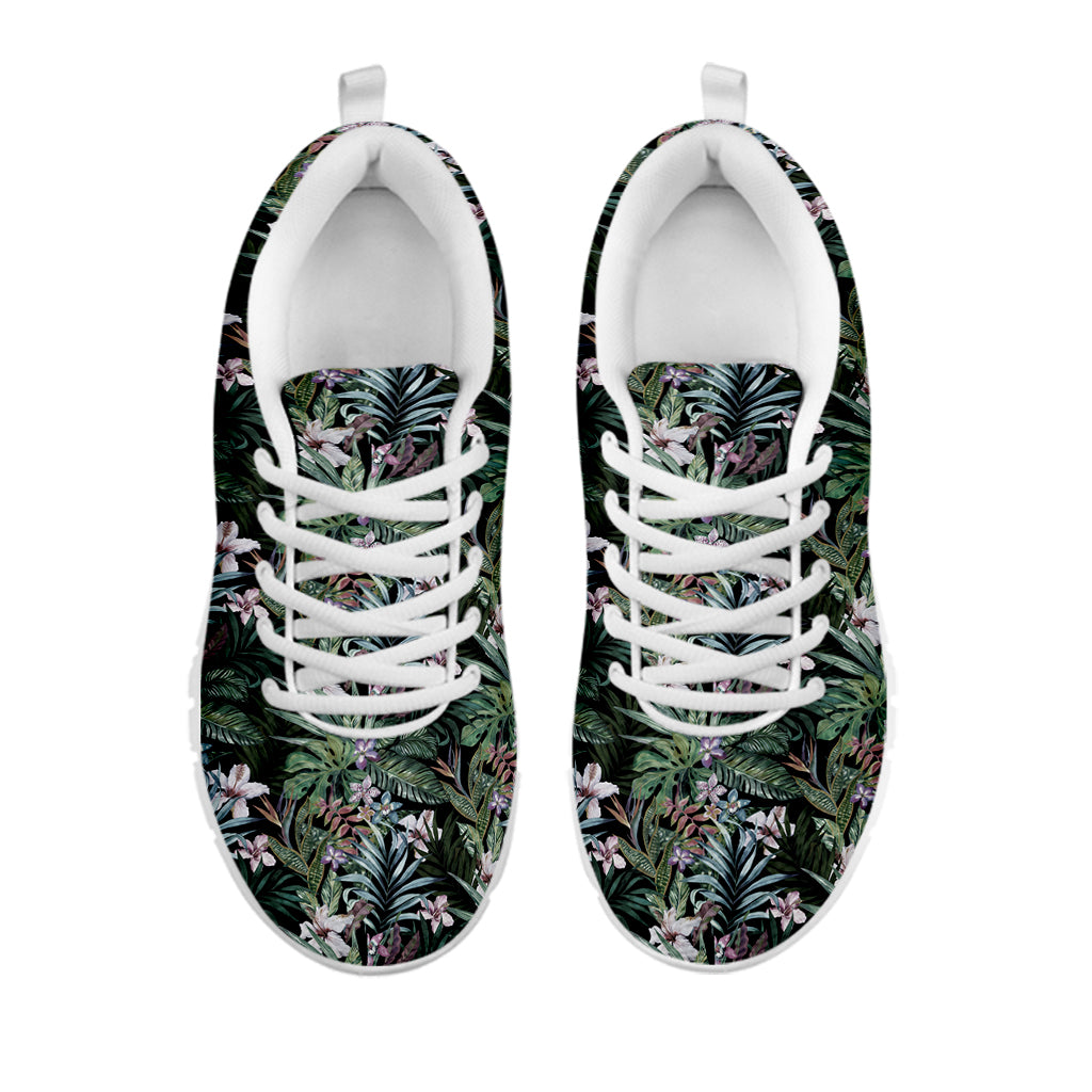 Vintage Tropical Floral Print White Sneakers